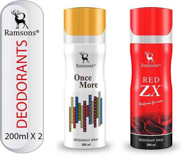 RAMSONS Once More and Red ZX Deodorant Combo Deodorant Spray  -  For Men & Women