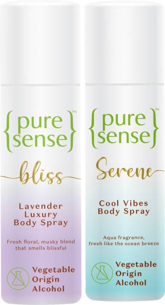 PureSense Body Spray Combo (Serene Cool Vibes + Bliss Lavender Luxury) Deodorant Spray  -  For Women