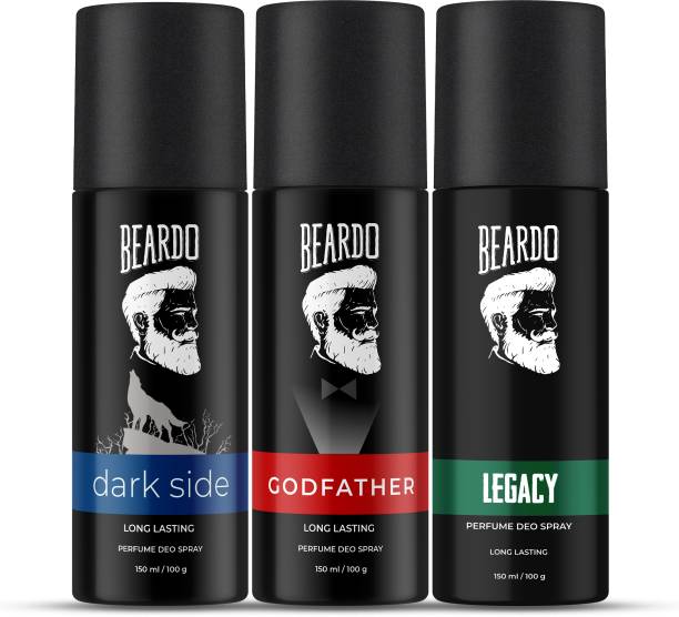 BEARDO Long Lasting Deo Sprays Combo for Men | Godfather, Darkside & Legacy Jack Deodorant Spray  -  For Men