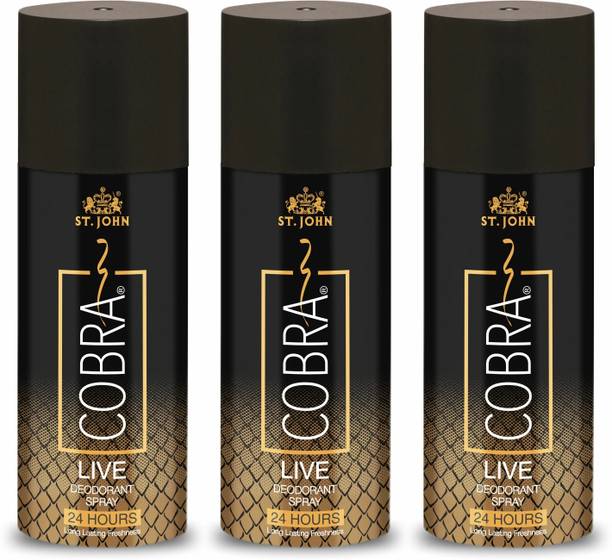 ST.JOHN Cobra Deo Live 150ml (Pack of 3) Deodorant Body Spray - For Men & Women Deodorant Spray  -  For Men & Women