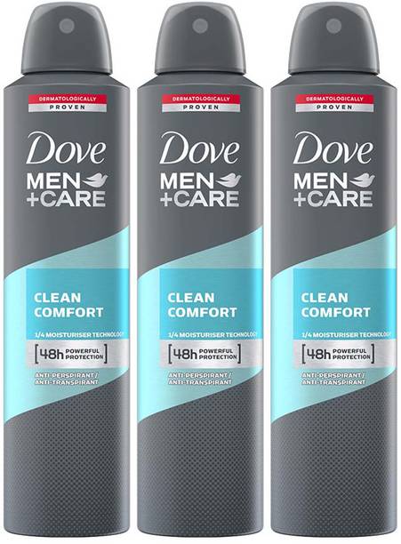 DOVE Men+Care Clean Comfort Dry Spray Antiperspirant Deodorant (Pack of 3) Deodorant Spray  -  For Men