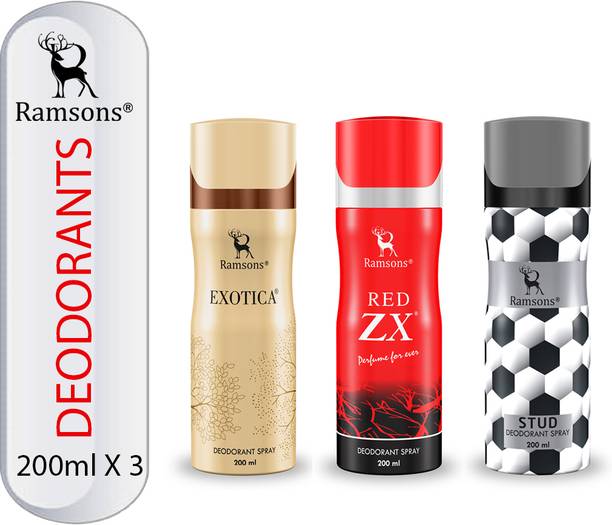 RAMSONS Exotica, Red ZX and STUD Deodorant Combo Deodorant Spray  -  For Men & Women