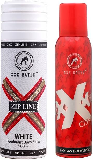 XXX Rated Zipline White & Climax No Gas Body Spray  -  For Men & Women