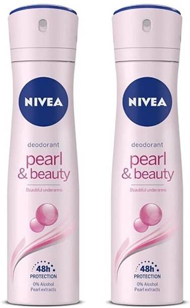 NIVEA Pearl and Beauty Combo for Smooth Underarms, 0% Alcohol, 72h Active Protection Body Spray  -  For Women