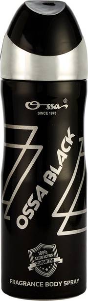 OSSA Black Long Lasting Fragrance With Ambery And Citrusy Notes Body Spray  -  For Men