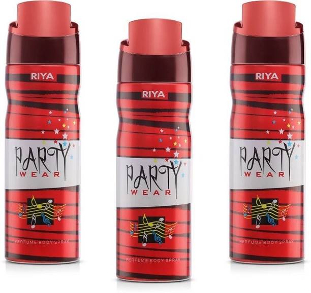 RIYA Party Wear Unisex Body Spray Deodorant Pack Of 3 200 Ml Each Deodorant Spray  -  For Men & Women