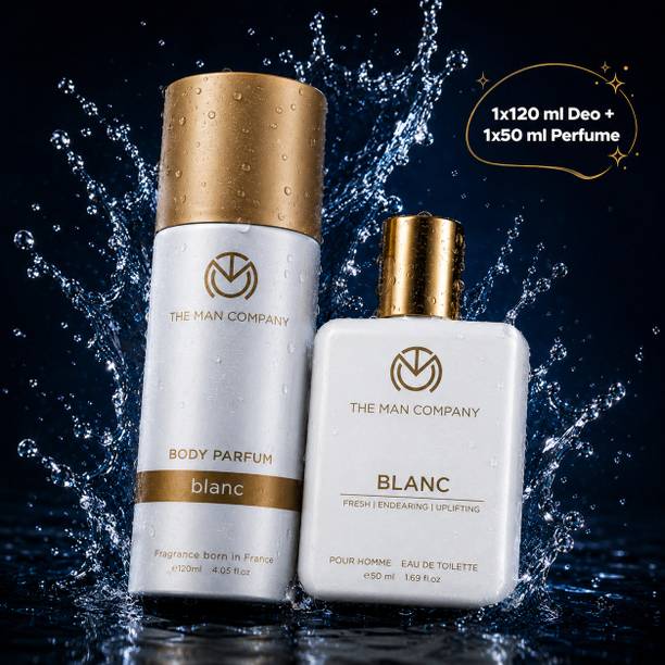 THE MAN COMPANY Blanc EDT 50ml & Body 120ml Perfumes for Men Combo Deodorant Spray  -  For Men