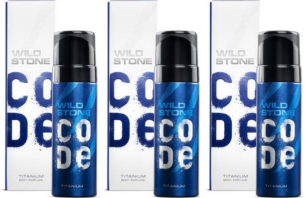 Wild Stone CODE Titanium (150 ml each) Perfume Body Spray  -  For Men