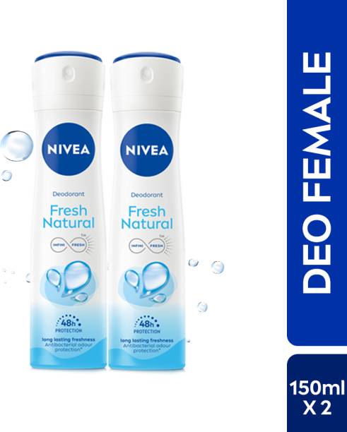 NIVEA Fresh Natural Deodorant Spray For Women, 150 ml (Pack of 2) Deodorant Spray  -  For Women