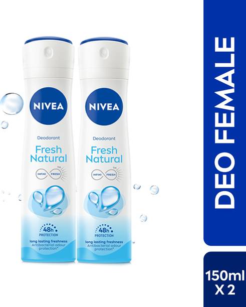 NIVEA Fresh Natural Deodorant Spray For Women, 150 ml (Pack of 2) Deodorant Spray  -  For Women