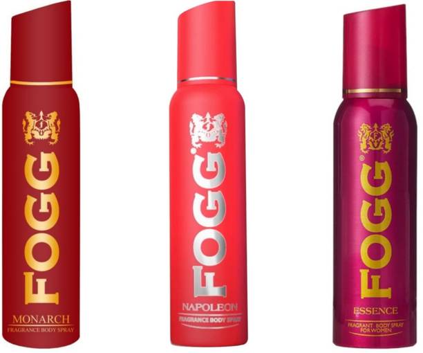 FOGG Monarch 120 ML , Napoleon 120 ML & Essence 120 ML Perfume Body Spray  -  For Men & Women