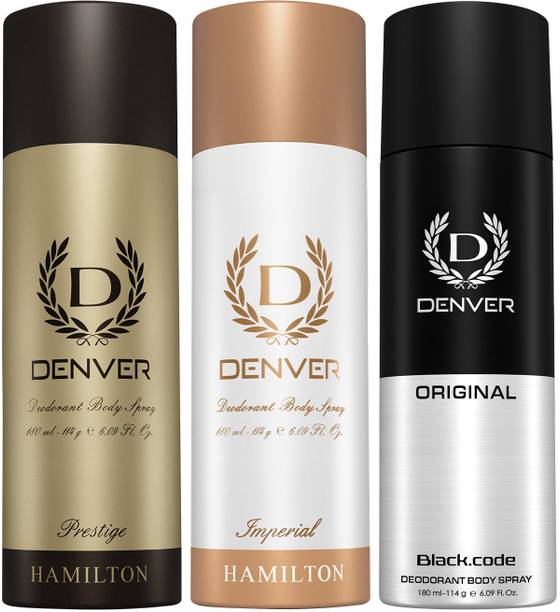 DENVER Black Code, Imperial & Prestige Body Spray  -  For Men