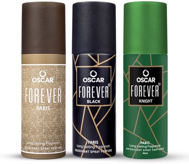 OSCAR Forever Paris, Black & Knight Unisex Deodorant Body Spray 40ML Each Deodorant Spray  -  For Men & Women