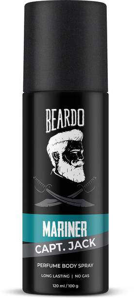 BEARDO Mariner Capt Jack Perfume Body Spray| Long Lasting | No Gas Perfume Deodorant Spray  -  For Men