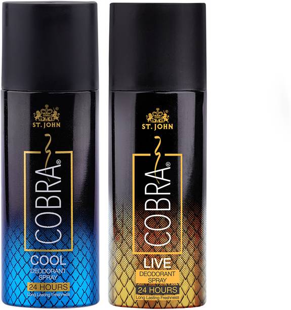 ST-JOHN Cobra Deo Cool 50 ml | Cobra Deo Live 50 ml Deodorant Spray  -  For Men & Women