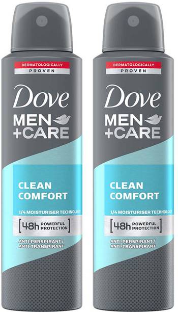 DOVE Men+Care Clean Comfort Dry Spray Antiperspirant Deodorant (Pack of 2) Deodorant Spray  -  For Men