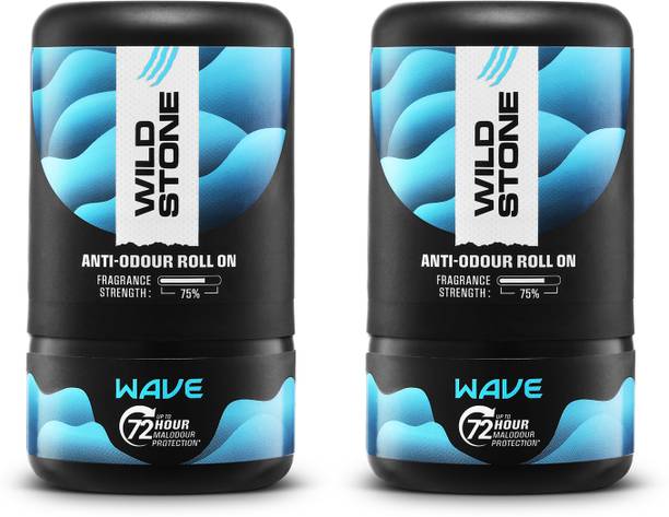 Wild Stone Wave Anti-Odour Roll On Up to 72-Hour Odour Control -Long-Lasting Freshness Deodorant Roll-on  -  For Men