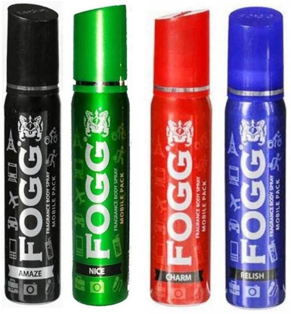 FOGG Amaze,Nice,Charm,Relish Body Spray Mobile Pack Pocket Deo (25 ml x 4) Deodorant Spray - For M