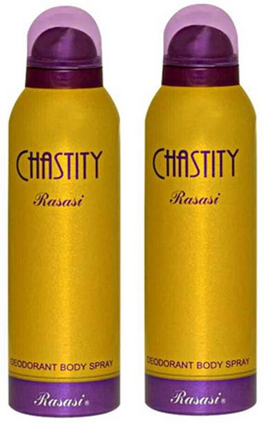 RASASI 2 CHANSTITY DEODORANT ,200ML EACH, PACK OF 2. Perfume Body Spray  -  For Men & Women