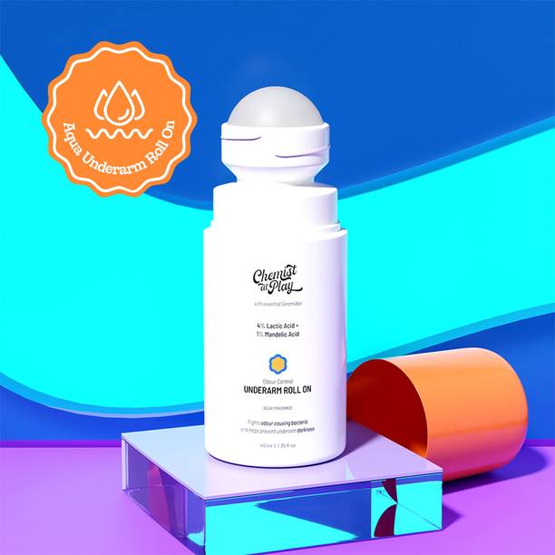 Chemist at Play 5% AHA Underarm Roll On | Lactic Acid s - Aqua Fragrance Deodorant Roll-on  -  For Men & Women