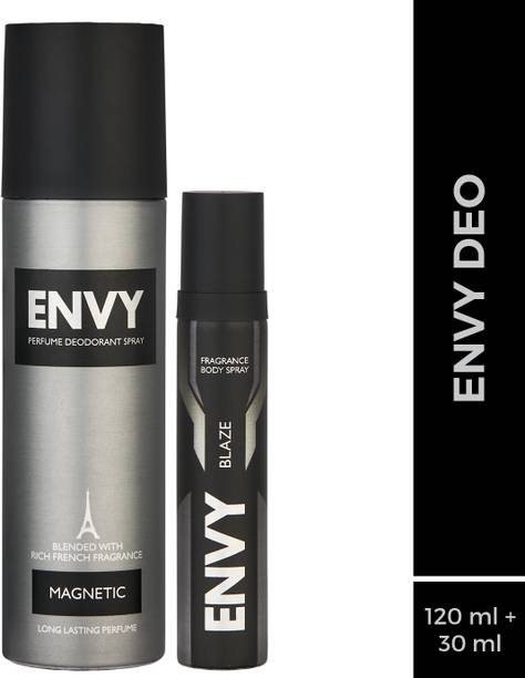 Envy Magnetic Body Deo 120 ml & Blaze Nano 30 ml Deodorant Spray  -  For Men