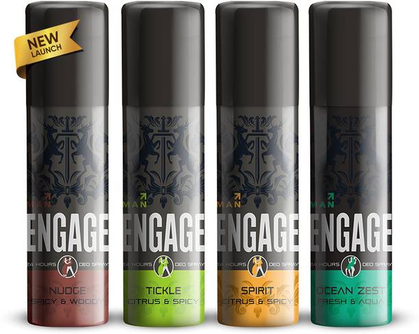 Engage Mini Deo Combo For Men 50mlx 4 | Deo For Men| Long lasting Fragrance Deodorant Spray - For Men