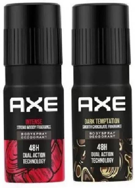 AXE DARK TEMPTATION & INTENSE DEODORANT 150 ML EACH PACK OF 2 Body Spray  -  For Men
