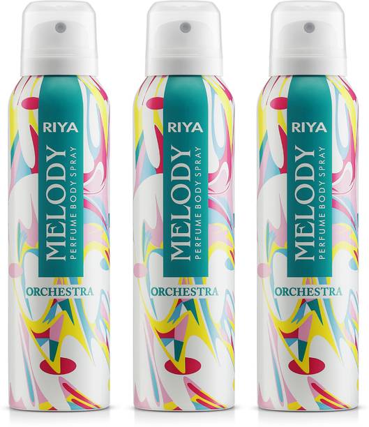 RIYA Melody Orchestra Body Spray Deodorant For Unisex Pack Of 3 150 Ml Each Deodorant Spray  -  For Men & Women