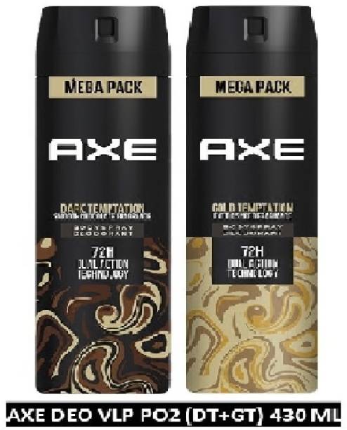 AXE Dark Temptation & Gold Temptation Long Lasting For Men (Pack of 2) Body Spray  -  For Men
