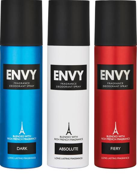 Envy Dark, Fiery & Absolute Long-Lasting Perfume Deodorant Spray - For Men