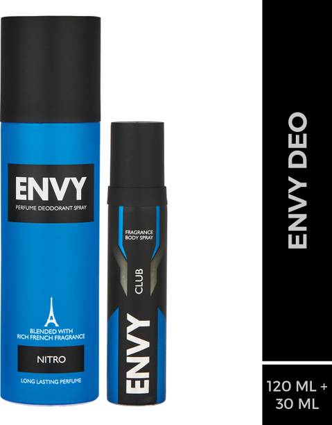 Envy Nitro Body Deo 120 ml & Club Nano 30 ml Deodorant Spray  -  For Men