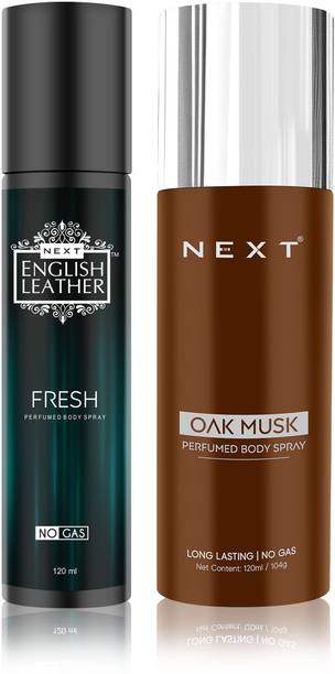 NEXT Premium Fresh120ml &Oak Musk120ml Combo Gift Set|Long Lasting|Odor Control Deodorant Spray  -  For Men & Women