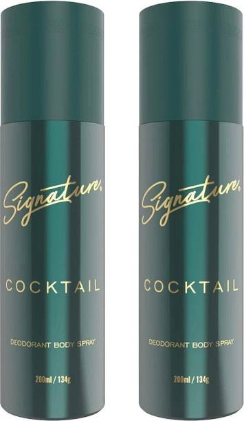 Signature Cocktail Long Lasting Fragrance Skin Friendly (200ML Each) Combo Deodorant Body Spray  -  For Men & Women
