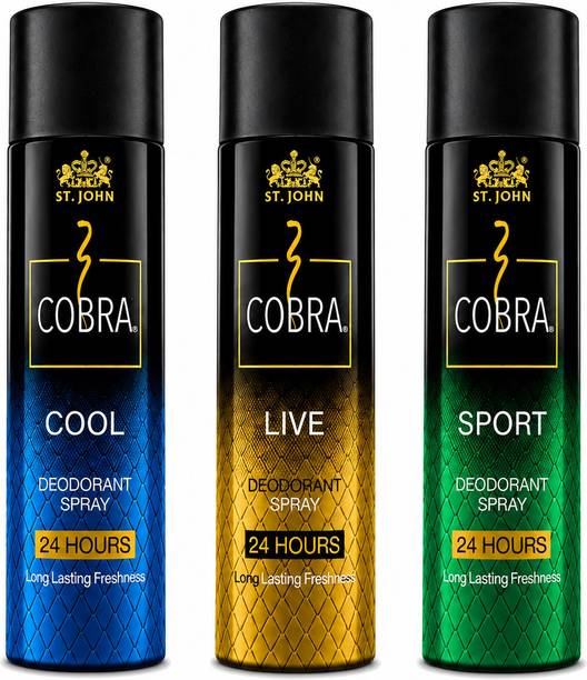 ST-JOHN Cobra Deo Live, Cool & Sports Deodorant Spray Deodorant Spray - For Men & Women