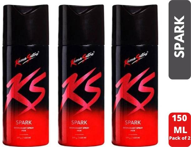 KS Spark Deodornt Spray 150ml Each (Pack of 3) Deodorant Spray  -  For Men & Women