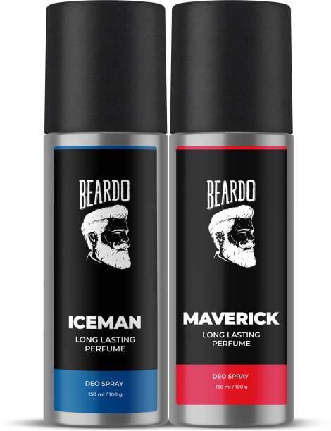 BEARDO Long Lasting Deo Sprays Combo for Men | Iceman 150ml & Maverick 150ml Deodorant Spray  -  For Men