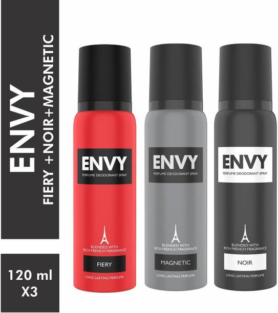Envy Fiery, Noir & Magnetic Deo Combo Body Deodorant Spray  -  For Men