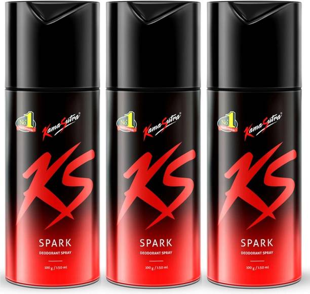 KS SPARK 3 Body Spray - For Men & Women (450 ml, Pack of 3) Deodorant Spray  -  For Men & Women