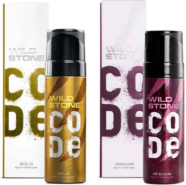 Wild Stone CODE Gold and Iridium No Gas Body Perfume for Men (150 ml each), No Gas Deodorant Spray  -  For Men