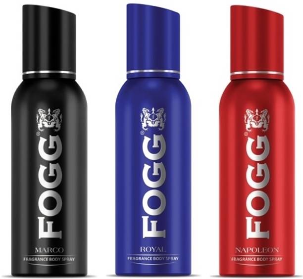 FOGG Marco + Royal + Napoleon - 175ml Each (Pack of 3) Body Spray  -  For Men