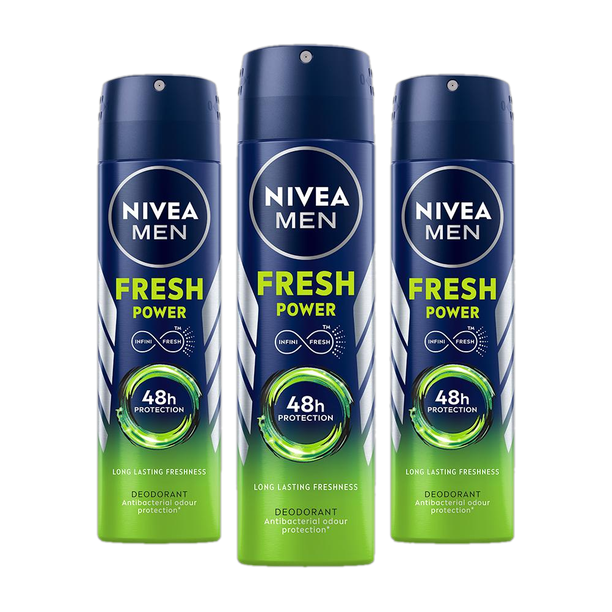 NIVEA Fresh Power Deo Spray, 48h Derma Odour Protection with Citrus, Musk, Spice Deodorant Spray  -  For Men