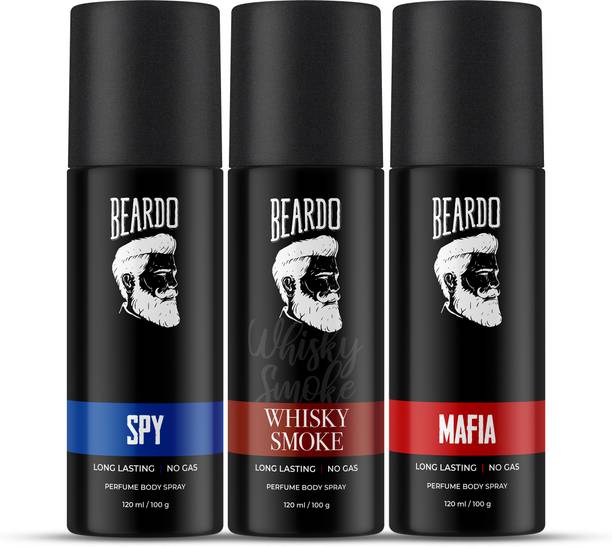 BEARDO Long Lasting Deo Sprays Combo for Men | Spy, Whiskey Smoke & Mafia Deodorant Spray  -  For Men