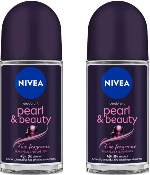 NIVEA Pearl Beauty Fine Fragrance Roll On 50ml Set of 2 Deodorant Roll-on  -  For Men & Women
