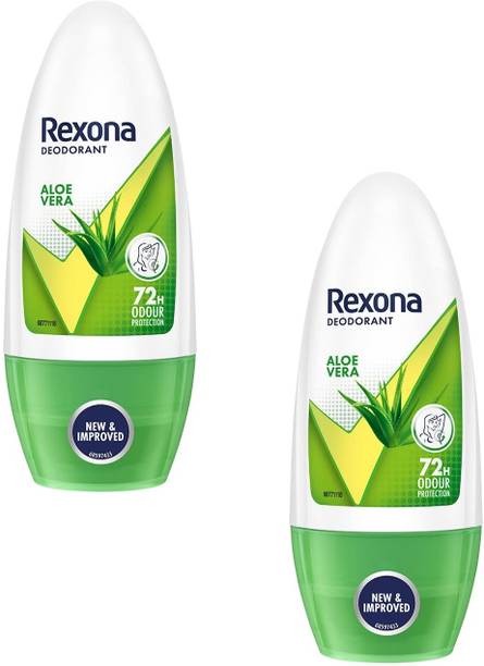 Rexona Aloe Vera Underarm Roll On Deodorant For Women 50ML Pack of 2 Deodorant Roll-on  -  For Women