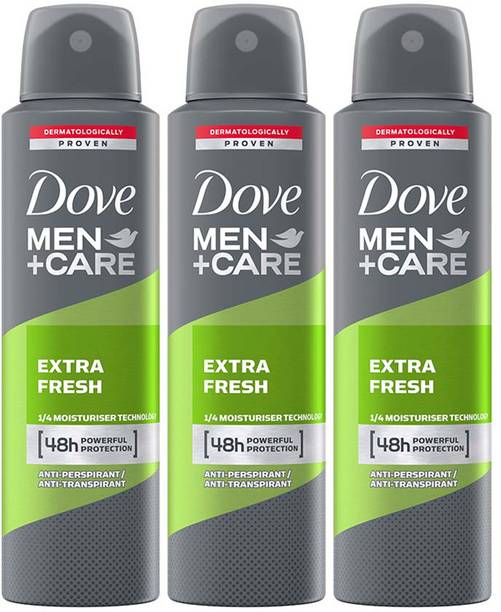 DOVE Men+Care Extra Fresh Dry Spray Antiperspirant Deodorant (Pack of 3) Deodorant Spray  -  For Men