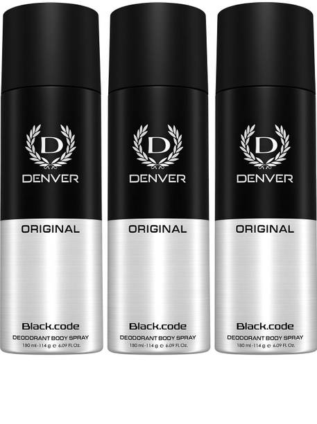 DENVER Black Code Body Spray - For Men