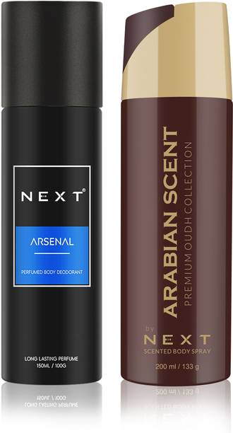 NEXT Premium 150ml & Arabian Oud Scent 200ml| Long Lasting Fragrance | Deodorant Spray  -  For Men & Women