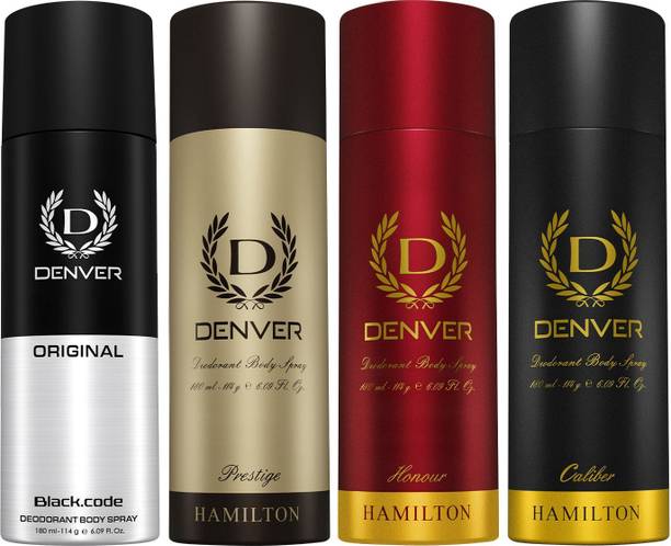 DENVER Black Code, Caliber, Honour & Prestige Body Spray - For Men