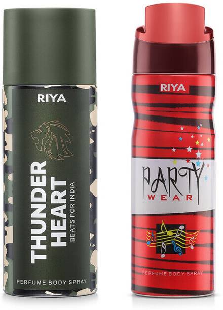 RIYA Thunder Heart & Party Wear Body Spray Deodorant Long-Lasting Fragrance Perfume Body Spray  -  For Men & Women