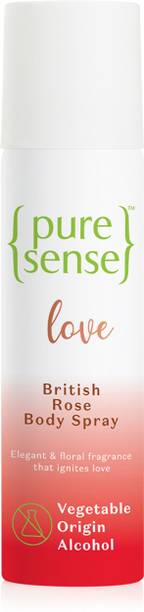 PureSense Love British Rose Body Spray Long Lasting No Gas Deodorant Spray  -  For Men & Women